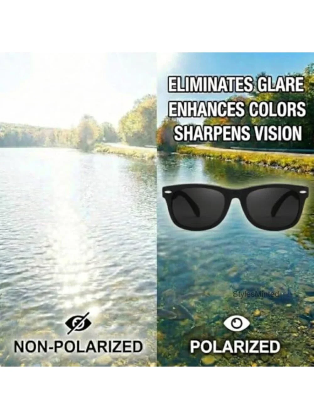 Kids Polarized Sunglasses with TPEE Flexible Frame UV400 Protection